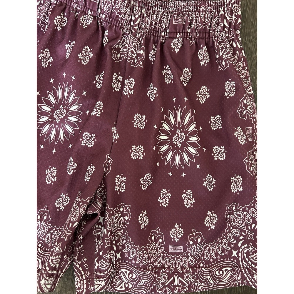 Bravest Studios Drawstring Paisley Shorts With Pockets Size XS Bball Mens - Picture 2 of 8